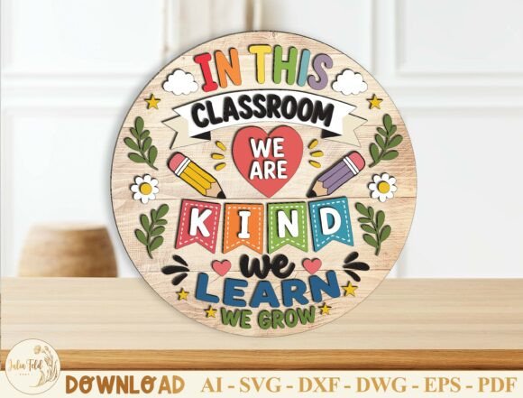 Assessing the Classroom Round Sign SVG for Embroidery
