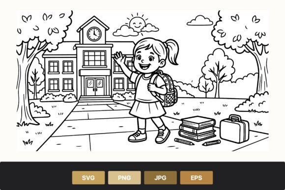 Happy Schoolgirl Waving Vector Art: A Designer’s Review