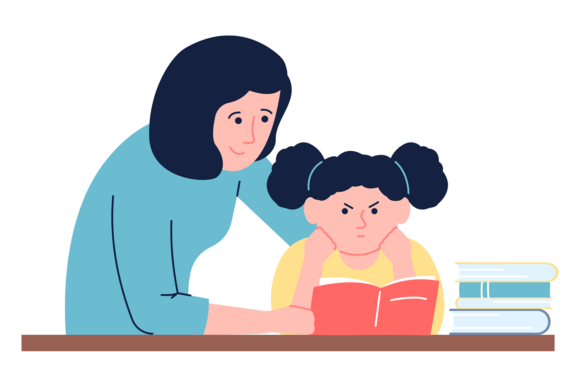 Mother and Daughter Reading: A Timeless Embroidery Theme