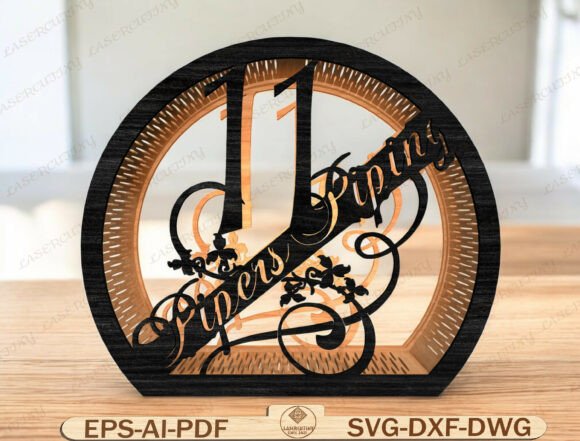 Pipers Piping Round Sign Laser Cut File