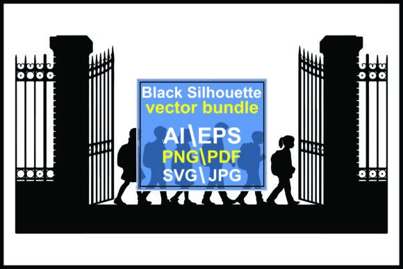 Silhouettes of Students Walking Through