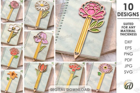 Teacher Pencil Flowers Bundle Laser Cut Review